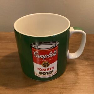 Andy Warhol Green Mug with Campbell's Tomato Soup Design